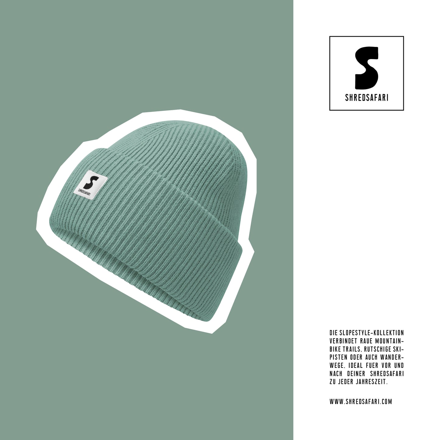 Slopestyle Fluffy Beanie, Dusty Green