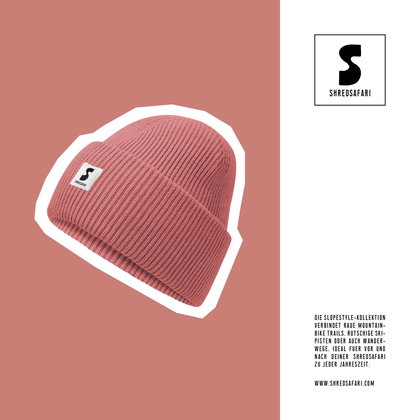 Slopestyle Fluffy Beanie, Dusty Rose