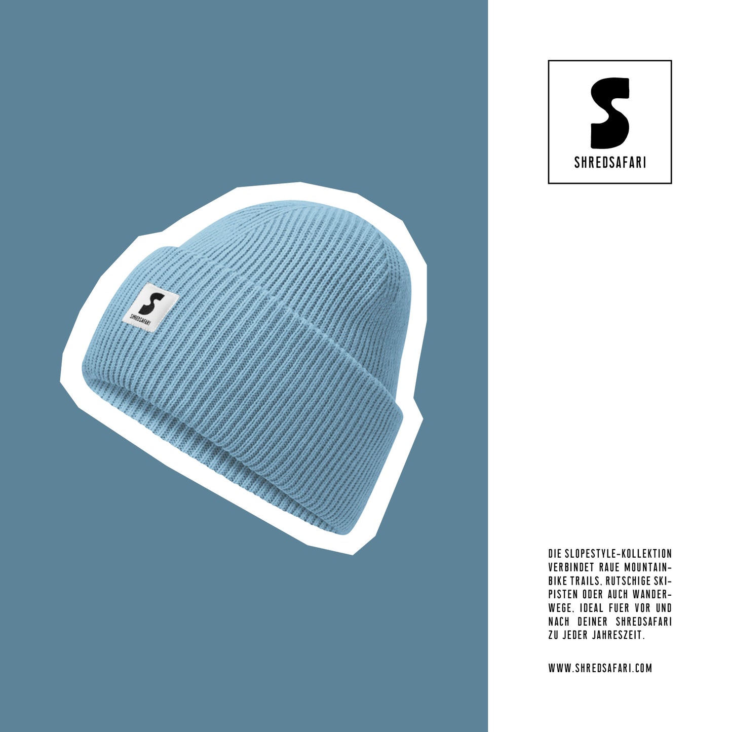 Slopestyle Fluffy Beanie, Dusty Blue