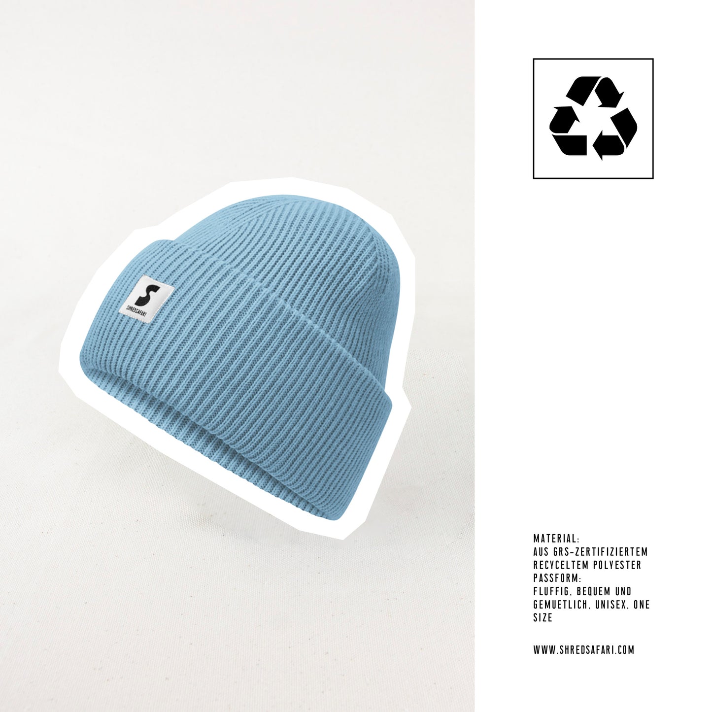 Slopestyle Fluffy Beanie, Dusty Blue