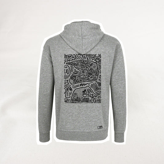 SHREDSAFARI x Gaukler.Art DIRT Hoodie Unisex, Grey
