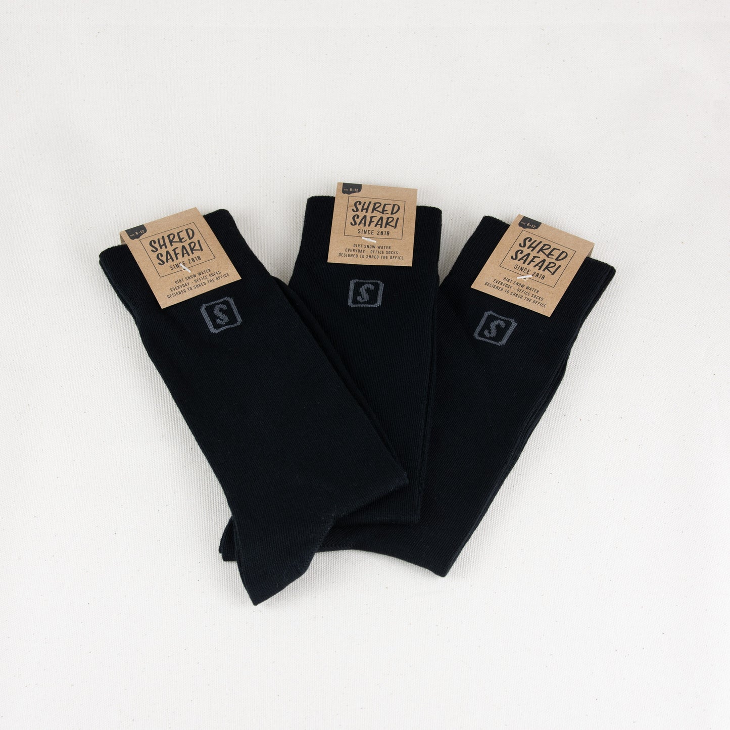 SHREDSAFARI Office Socks Black 3er