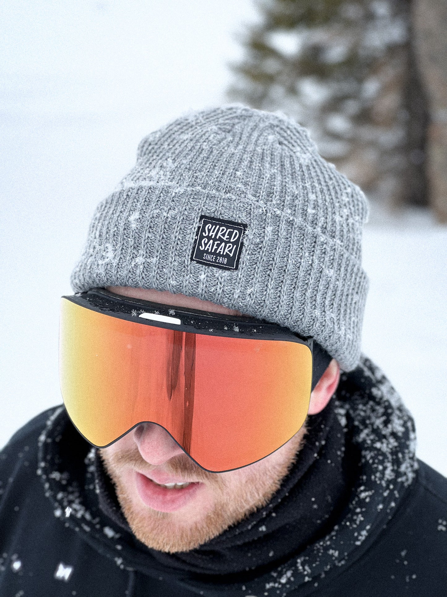 SHREDSAFARI Rib-Beanie 2-in-1 Grey